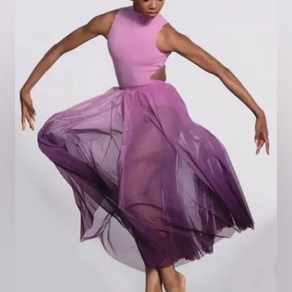 Weissman Elite dance costume maxi ombre purple pink dress Only Love D13873 IC - Picture 1 of 12